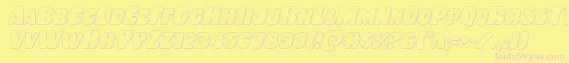 Rubberboy3Dital-Schriftart – Rosa Schriften auf gelbem Hintergrund