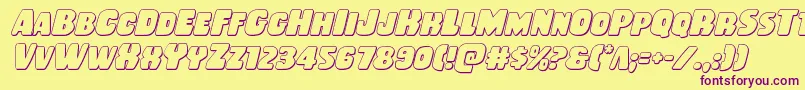 Rubberboy3Dital Font – Purple Fonts on Yellow Background