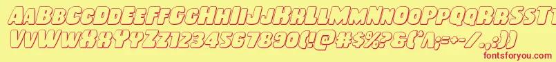 Rubberboy3Dital Font – Red Fonts on Yellow Background