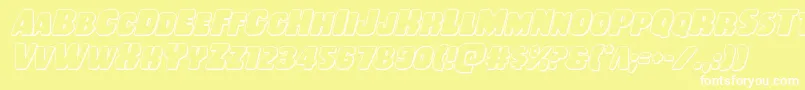 Шрифт Rubberboy3Dital – белые шрифты на жёлтом фоне