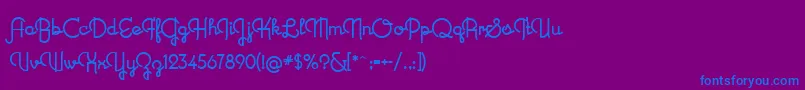 フォントNewRecord – 紫色の背景に青い文字