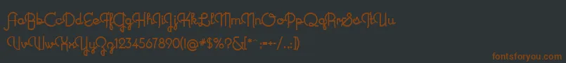 NewRecord-fontti – ruskeat fontit mustalla taustalla
