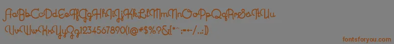 フォントNewRecord – 茶色の文字が灰色の背景にあります。