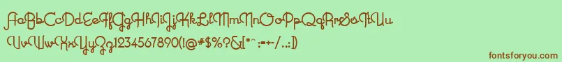 NewRecord-fontti – ruskeat fontit vihreällä taustalla