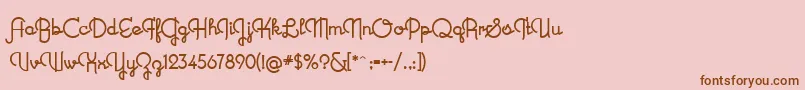 Шрифт NewRecord – коричневые шрифты на розовом фоне
