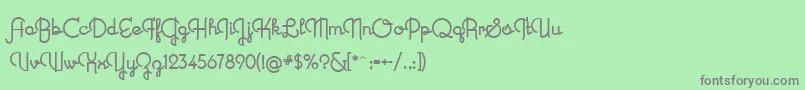 フォントNewRecord – 緑の背景に灰色の文字