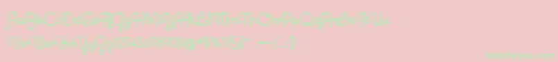 Шрифт NewRecord – зелёные шрифты на розовом фоне