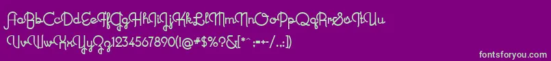NewRecord-fontti – vihreät fontit violetilla taustalla