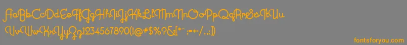 フォントNewRecord – オレンジの文字は灰色の背景にあります。