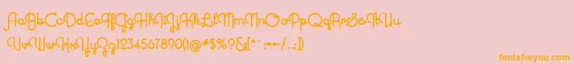 NewRecord-fontti – oranssit fontit vaaleanpunaisella taustalla