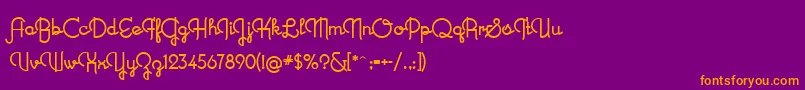 フォントNewRecord – 紫色の背景にオレンジのフォント