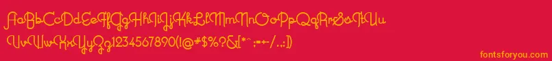 フォントNewRecord – 赤い背景にオレンジの文字
