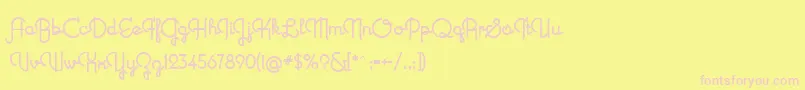 NewRecord-fontti – vaaleanpunaiset fontit keltaisella taustalla