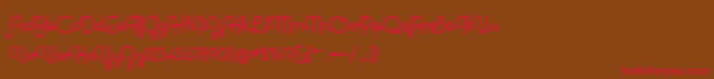 フォントNewRecord – 赤い文字が茶色の背景にあります。