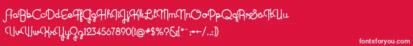 NewRecord-fontti – valkoiset fontit punaisella taustalla