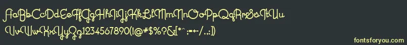 NewRecord-fontti – keltaiset fontit mustalla taustalla