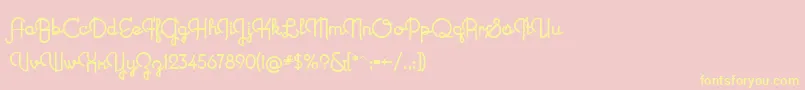 Шрифт NewRecord – жёлтые шрифты на розовом фоне