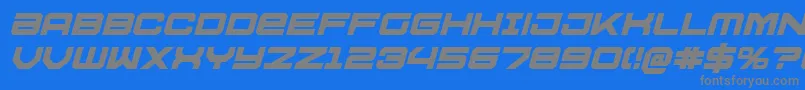 フォントU.S.S.DallasBoldItalic – 青い背景に灰色の文字