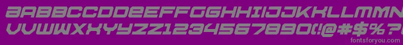 フォントU.S.S.DallasBoldItalic – 紫の背景に灰色の文字
