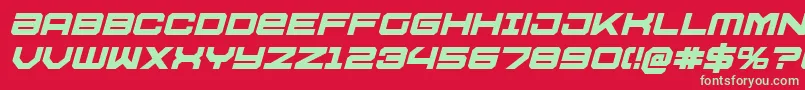 Fonte U.S.S.DallasBoldItalic – fontes verdes em um fundo vermelho