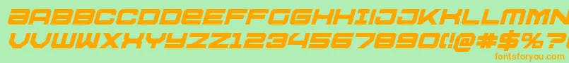 Police U.S.S.DallasBoldItalic – polices orange sur fond vert