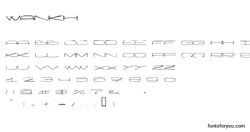 Wankhフォント–アルファベット、数字、特殊文字