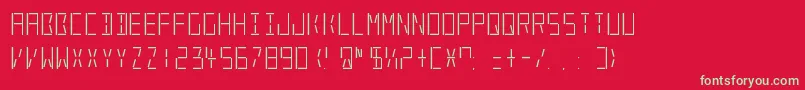 LedRealRegular Font – Green Fonts on Red Background