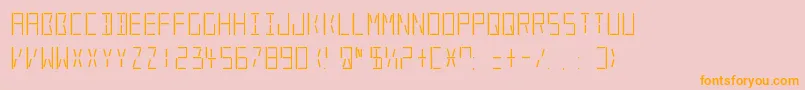 LedRealRegular Font – Orange Fonts on Pink Background