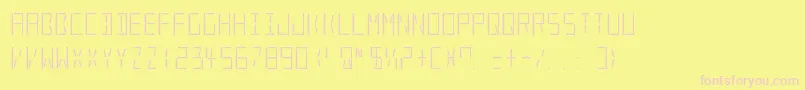 LedRealRegular-fontti – vaaleanpunaiset fontit keltaisella taustalla