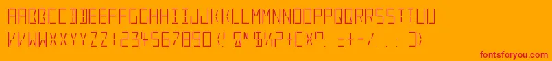 LedRealRegular Font – Red Fonts on Orange Background