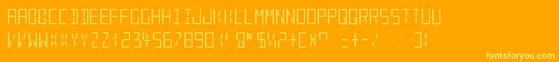 LedRealRegular Font – Yellow Fonts on Orange Background