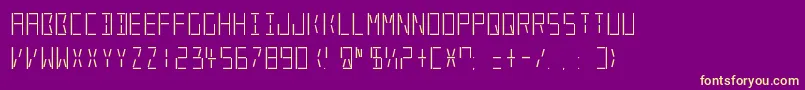 LedRealRegular Font – Yellow Fonts on Purple Background