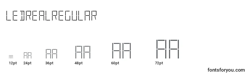 Размеры шрифта LedRealRegular