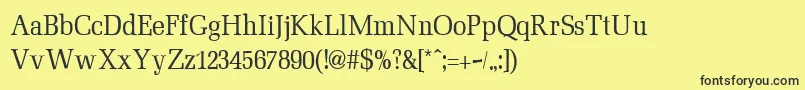 フォントMinimezzoRegular – 黒い文字の黄色い背景