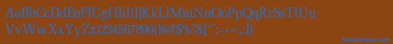MinimezzoRegular Font – Blue Fonts on Brown Background