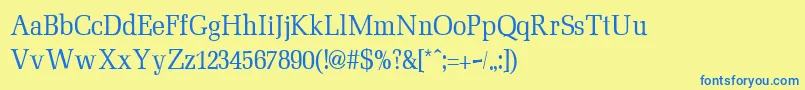MinimezzoRegular Font – Blue Fonts on Yellow Background