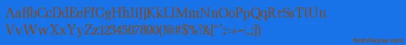 Fonte MinimezzoRegular – fontes marrons em um fundo azul