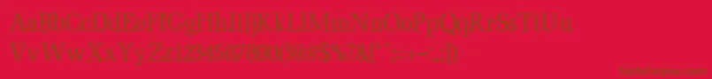 MinimezzoRegular Font – Brown Fonts on Red Background