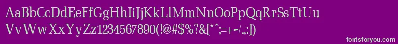 MinimezzoRegular Font – Green Fonts on Purple Background