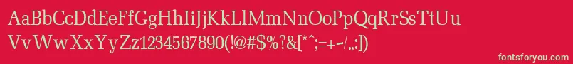 フォントMinimezzoRegular – 赤い背景に緑の文字