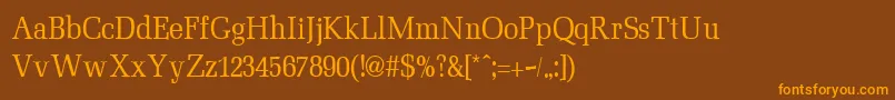 MinimezzoRegular Font – Orange Fonts on Brown Background