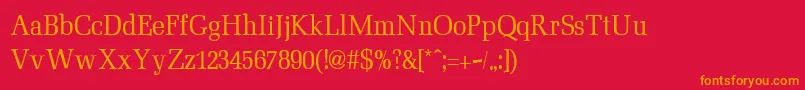 Шрифт MinimezzoRegular – оранжевые шрифты на красном фоне