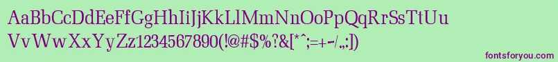 MinimezzoRegular Font – Purple Fonts on Green Background