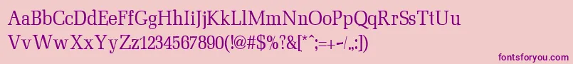 Fonte MinimezzoRegular – fontes roxas em um fundo rosa