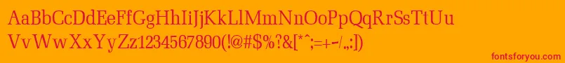 MinimezzoRegular Font – Red Fonts on Orange Background