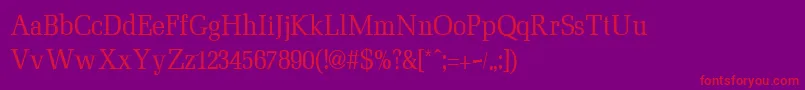 MinimezzoRegular Font – Red Fonts on Purple Background