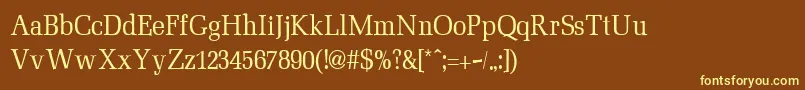 MinimezzoRegular Font – Yellow Fonts on Brown Background