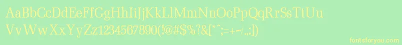MinimezzoRegular Font – Yellow Fonts on Green Background