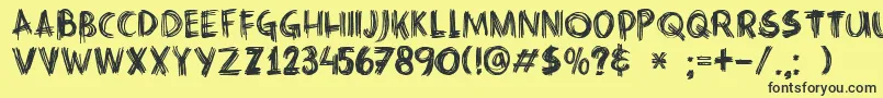 DkCrissCross Font – Black Fonts on Yellow Background