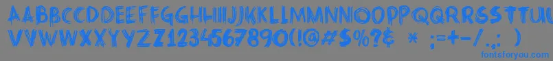 DkCrissCross Font – Blue Fonts on Gray Background